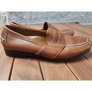 Womens 11 Mens‎ 9.5 Unisex Handmade Brown Leather Penny Loafers Marmocs